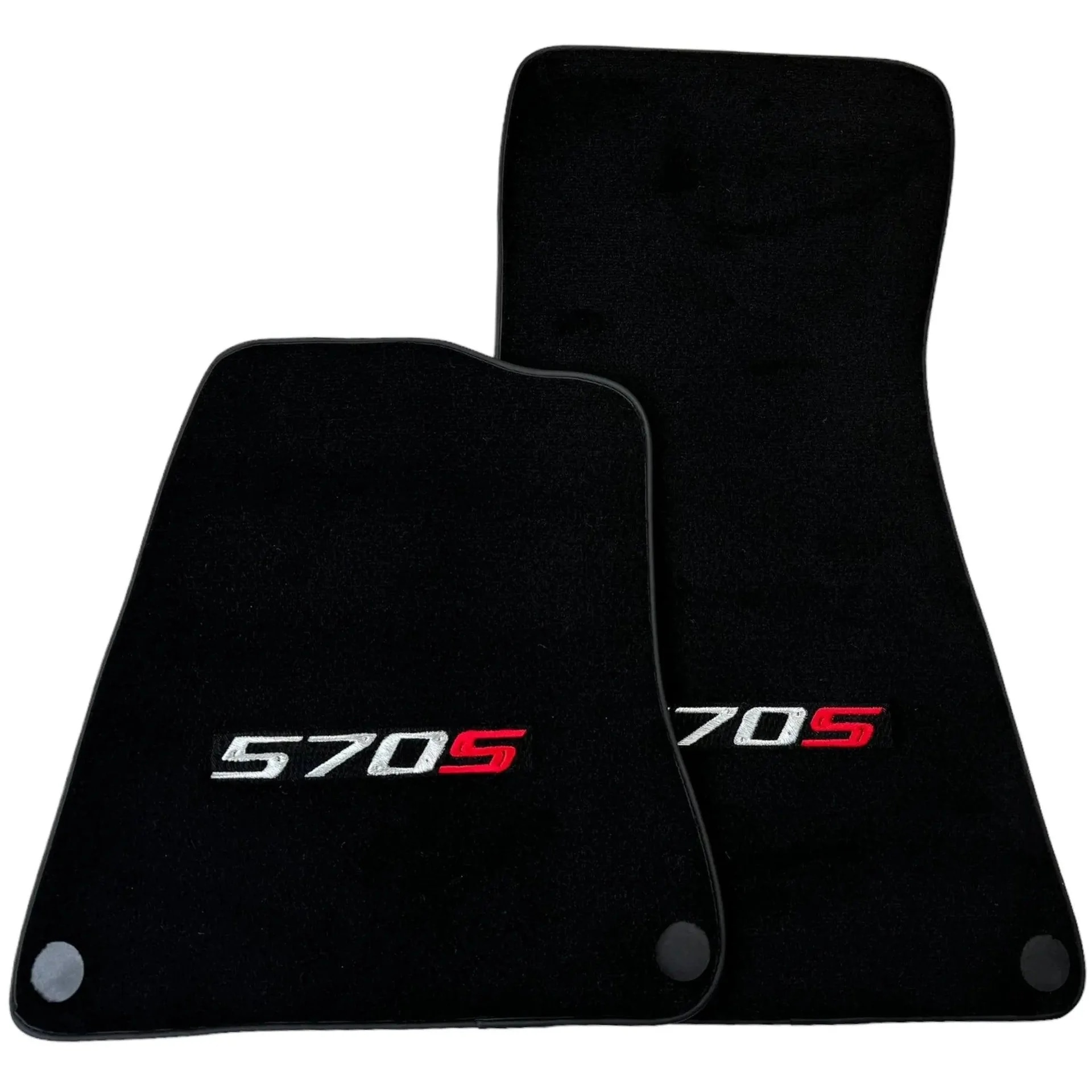 McLaren 570S custom fit premium quality floor mats with precise fitment, designed for optimal protection and style.