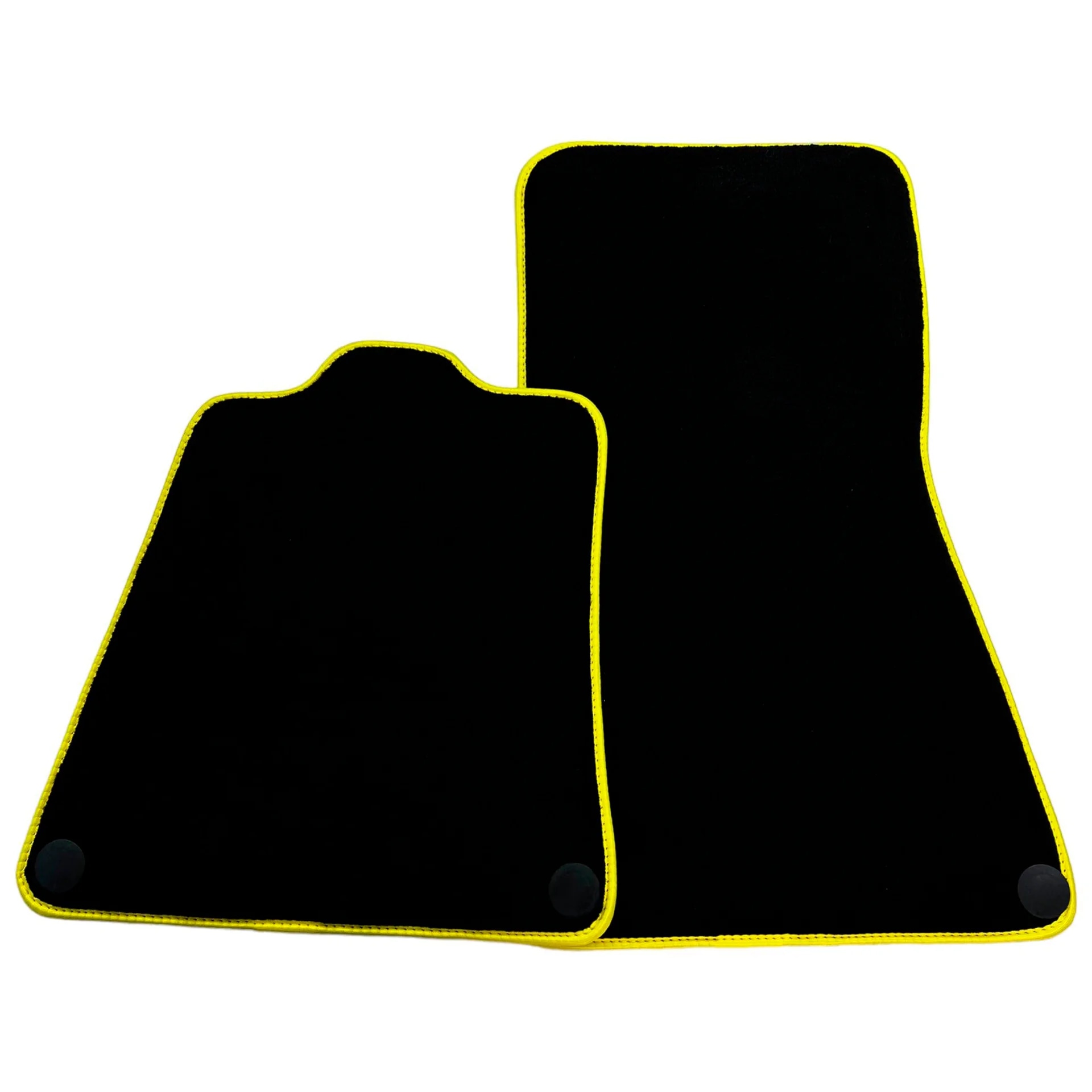 McLaren 570S custom fit floor mats, premium quality material, precise fitment, and stylish black with yellow trim.