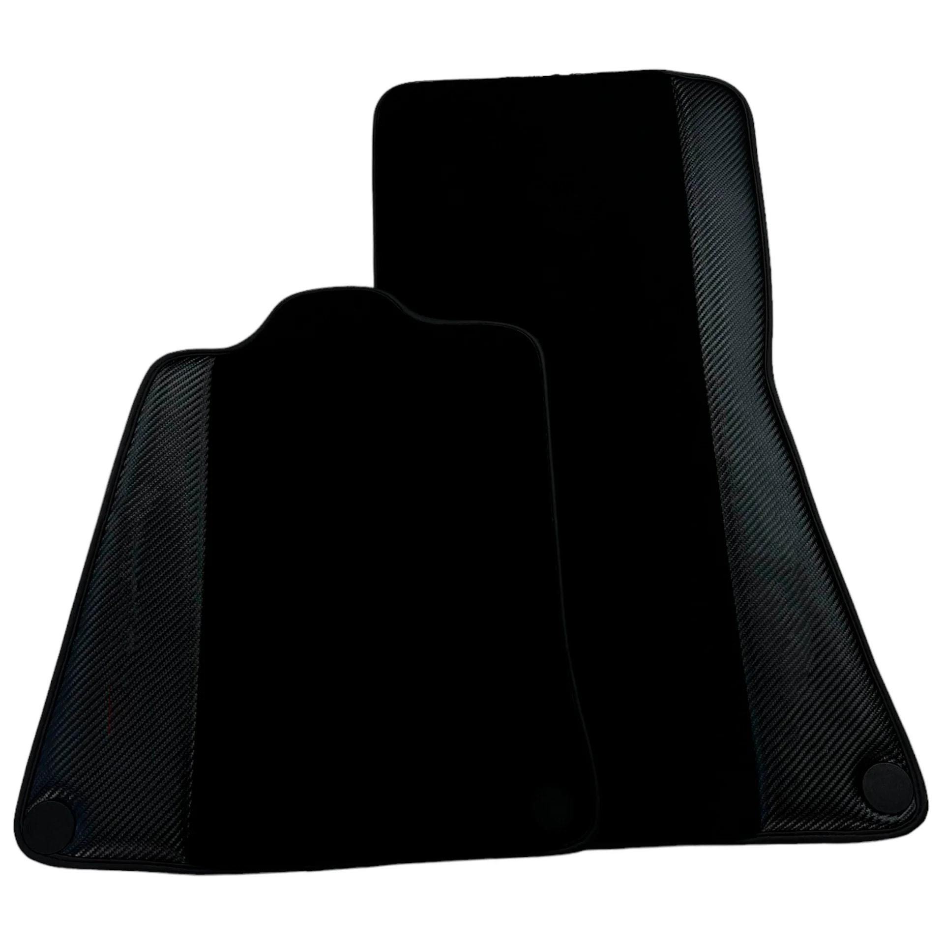 Black carbon leather floor mats for McLaren 600LT