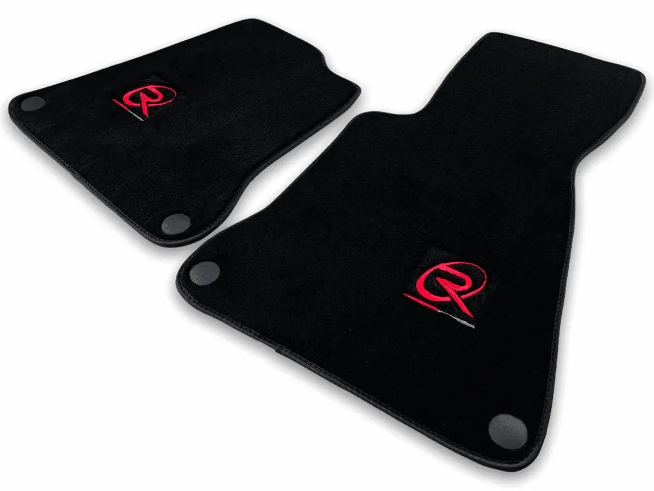 Front view of AutoWin floor mats for McLaren MP4-12C
